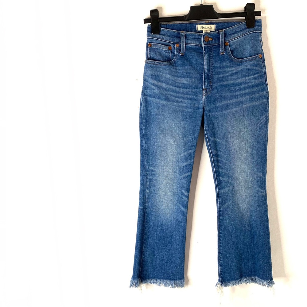 Madewell Cali Demi-Boot Jeans Slim Flare Cropped Stretch Denim